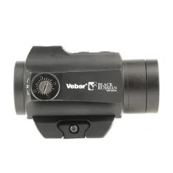 Прицел коллиматорный Veber Black Russian DOT 125 RG с логотипом и шкалой регулировки