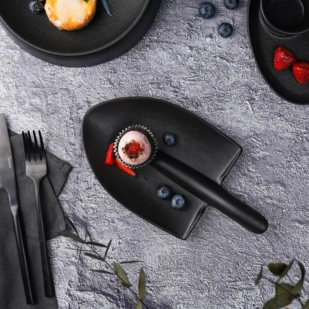 Блюдо "Лопата" 24*13 см h4 см для подачи закусок черное Black Raw Stellar P.L. Proff Cuisine [1]