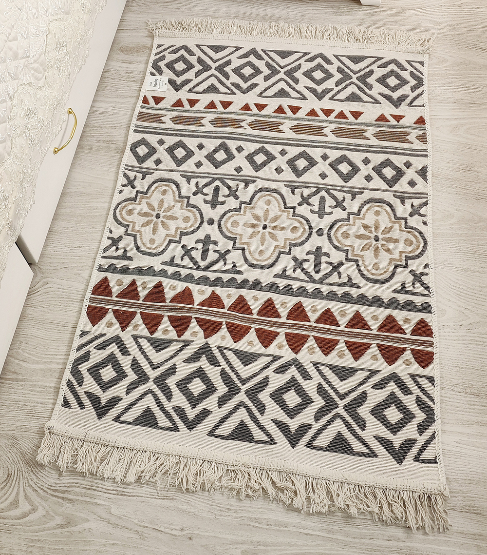 Коврик (килим) 80х150, хлопок 100%, Коричневый Узоры