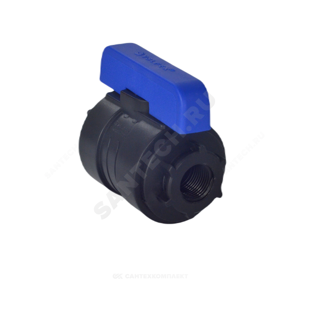 Кран шаровой компрессионный ПЭ Ду 33 1 1/4"x1 1/4" ВР/ВР Ру16 VALFEX 1210011114114
