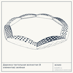 Дорожка тактильная волнистая (8 элементов) зелёная — от 20 000 ₽