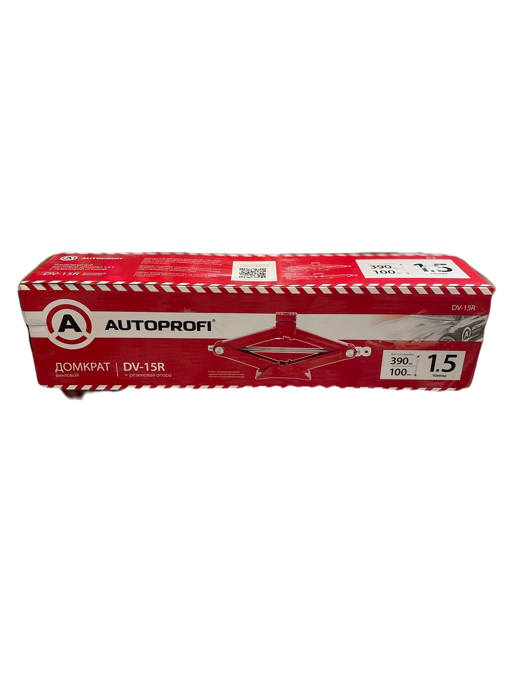 домкрат 1,5т ромб. AUTOPROFI в/п 39см резин. опора