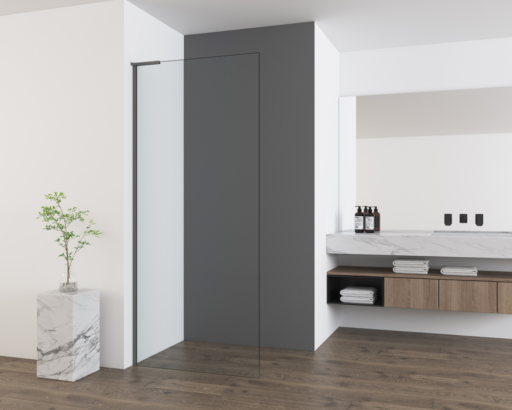 Душевая перегородка Vincea Волк-Ин (Walk-In) VSW-7HA900CLGM, 900*2000, вороненая сталь, стекло прозрачное