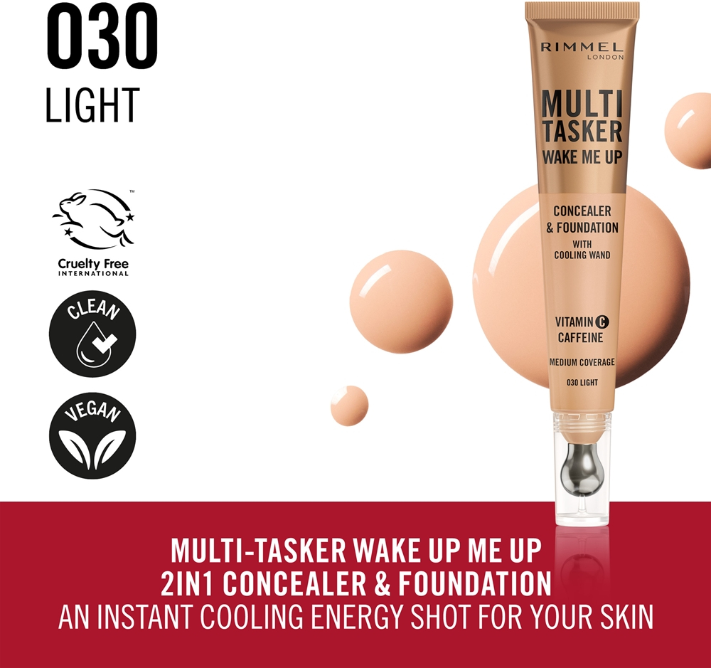 Rimmel Multi-Tasker Wake Me Up - Подклад и корректор с эффектом осветления оттенок 30 Light, 20 ml