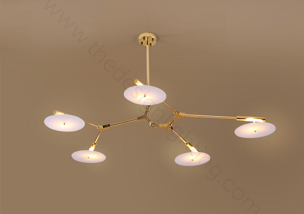 Ceiling design lamp  Branching Discs by Lindsey Adelman (9 lampshades,  Gold)