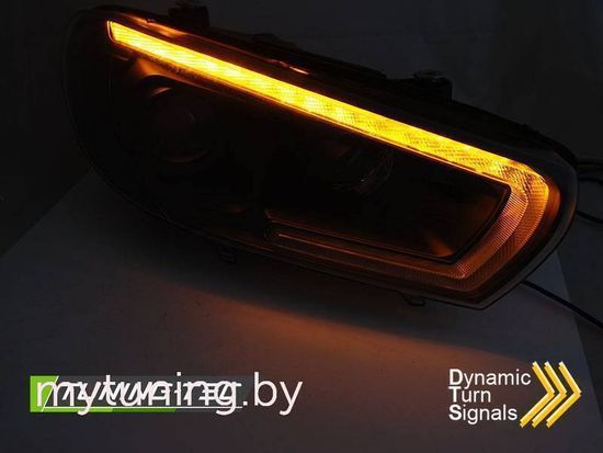 Фары передние TUBE SEQ LED BLACK для VW SCIROCCO 14-17