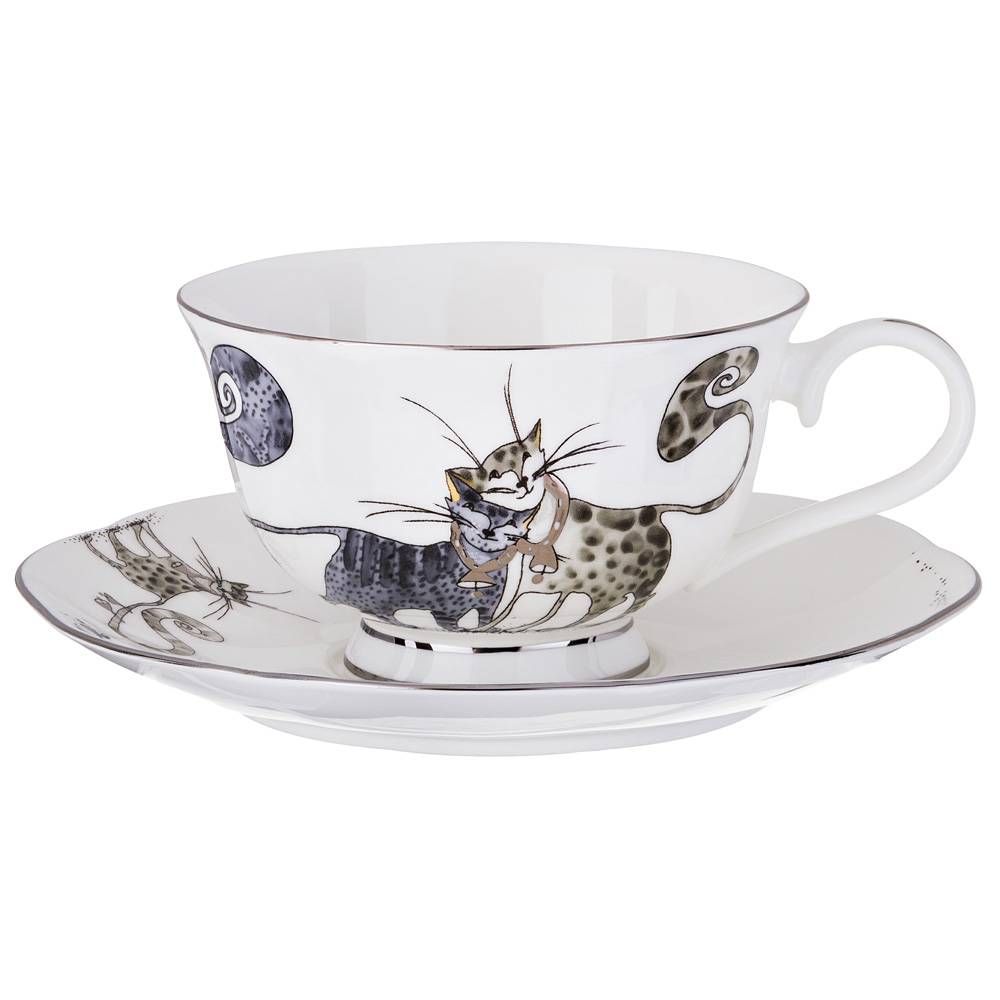 ЧАЙНЫЙ СЕРВИЗ НА 6 ПЕРСОН 15 ПР. "КОТИКИ" 1000/600/300/250 МЛ (КОР=2НАБОР.)