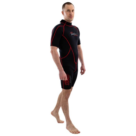 Гидрокостюм Marlin Malibu Shorty Man черно-красный 2,5 мм