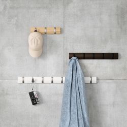 Вешалка настенная Flip, 81 см, 8 крючков, белая