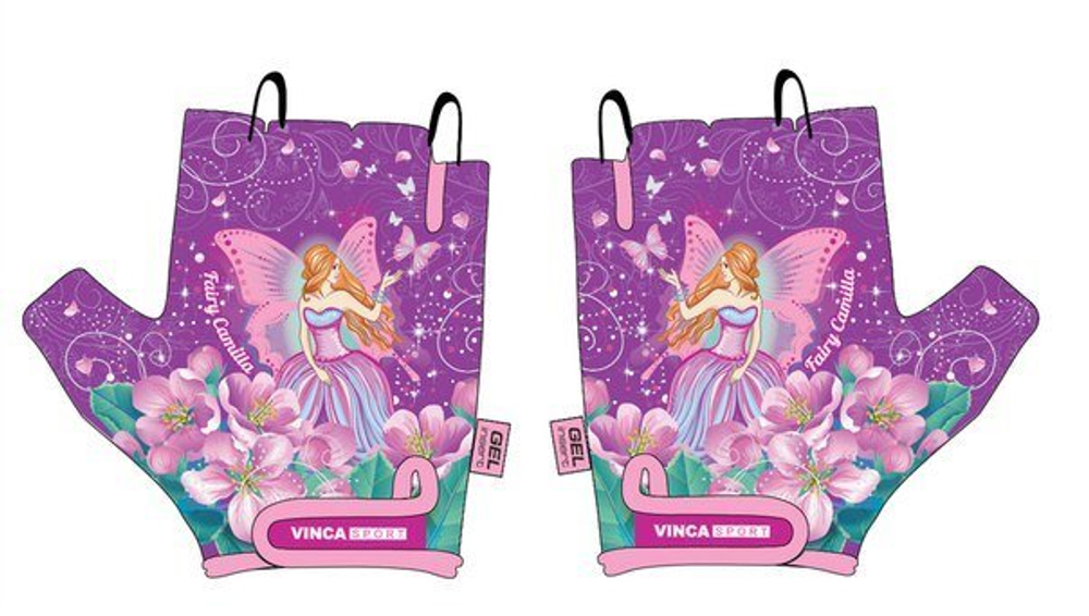 Перчатки велосипедные детские, Fairy Camilla, гелевые вставки,цвет фиолетовый, размер 3XXXXS