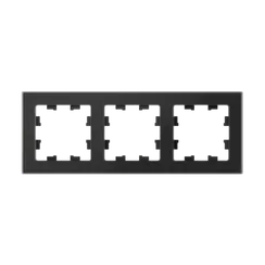 Рамка стеклянная на 3 поста Systeme Electric AtlasDesign Nature Черный матовый ATN331003