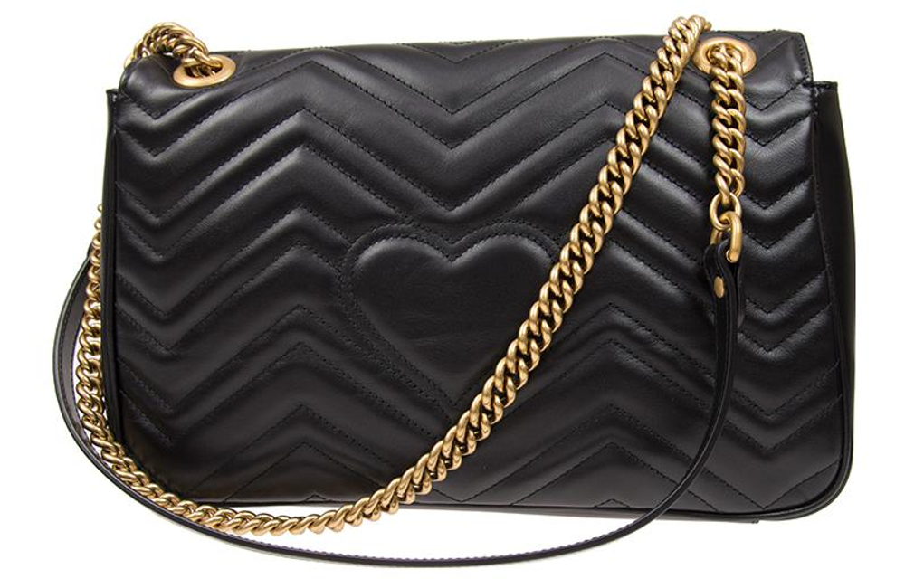 GUCCI GG Marmont Quilted Leather Crossbody Bag, Shoulder Bag Women"s Black