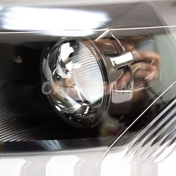 Фары на Лада Гранта FL передние в стиле AUDI с Bi LED модулями, черная маска (под ключ)