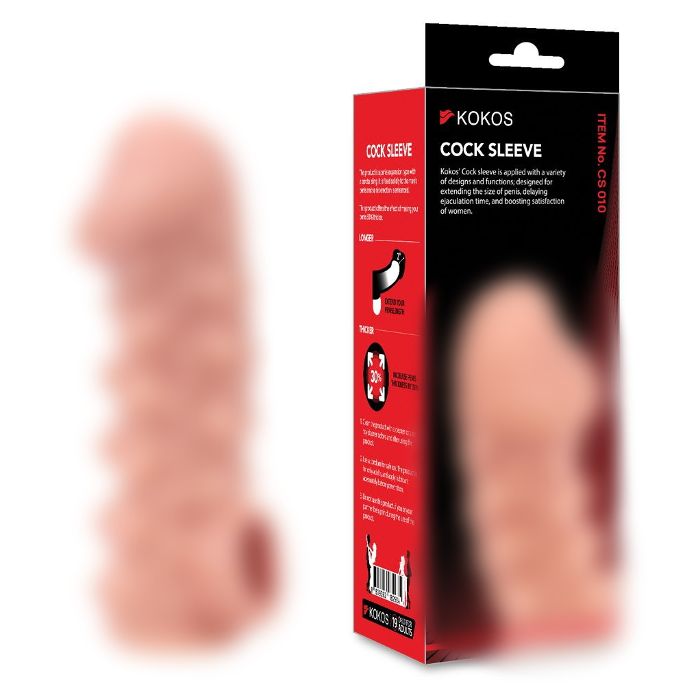 Насадка на пенис Cock Sleeve телесная с рельефом KOKOS CS-010-S