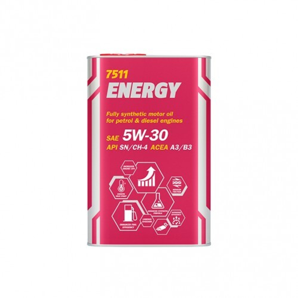 MANNOL 7511 Energy 5W-30 SN/CH-4 Масло моторное, 1л (м. канистра)