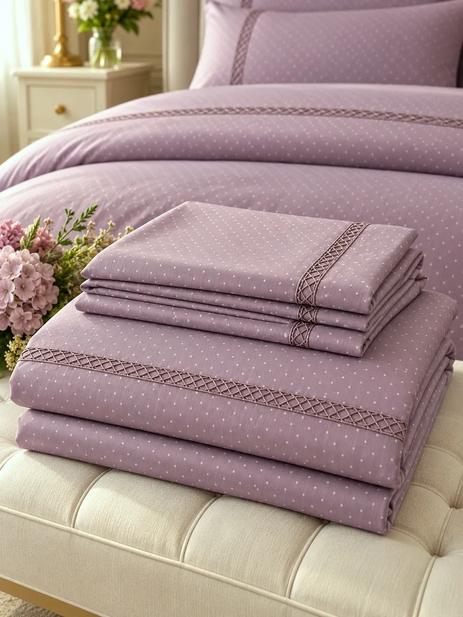 Gelin Home КПБ 6 пр. MYKONOS сиреневый пододеяльник 200*220, простынь 240*260, наволочки 50*70 2шт, декоративные наволочки 50*70 2шт GLNN204 — фото 7