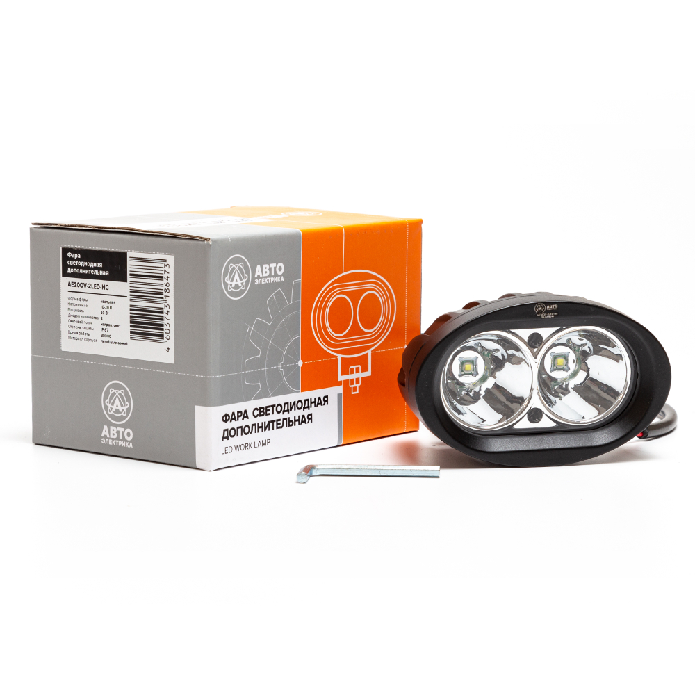 AE20OV-2LED-HC Фара светодиодная дополнительная, овальная 96*71*80, направленный свет, 2 диода, крепление по центру, 20 Вт, 10-30 В