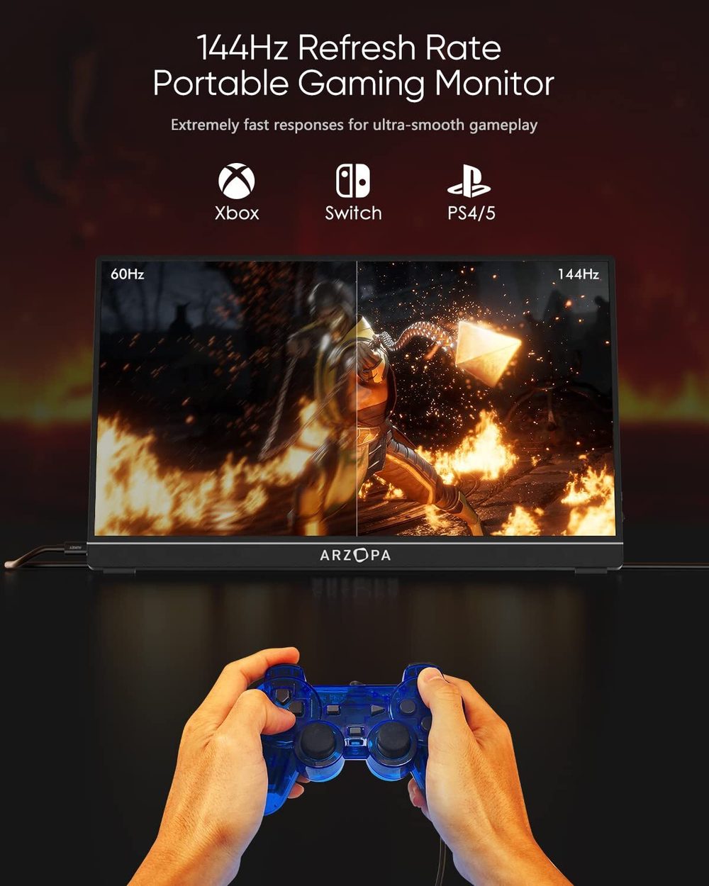 16.1" Портативный монитор Arzopa ,G1 Game IPS, FHD 1920x1080, 144 Гц