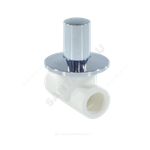 Клапан (вентиль) PP-R запорный белый хромированный Дн 25 Ру25 VALFEX 11154025
