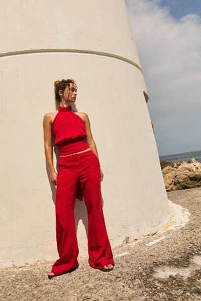 БРЮКИ ПРЯМОГО КРОЯ ИЗ СМЕСОВОГО ЛЬНА — ZARA