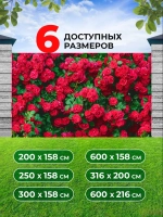 Фотосетка на забор кусты яркие цветы розы 3,16х2 м