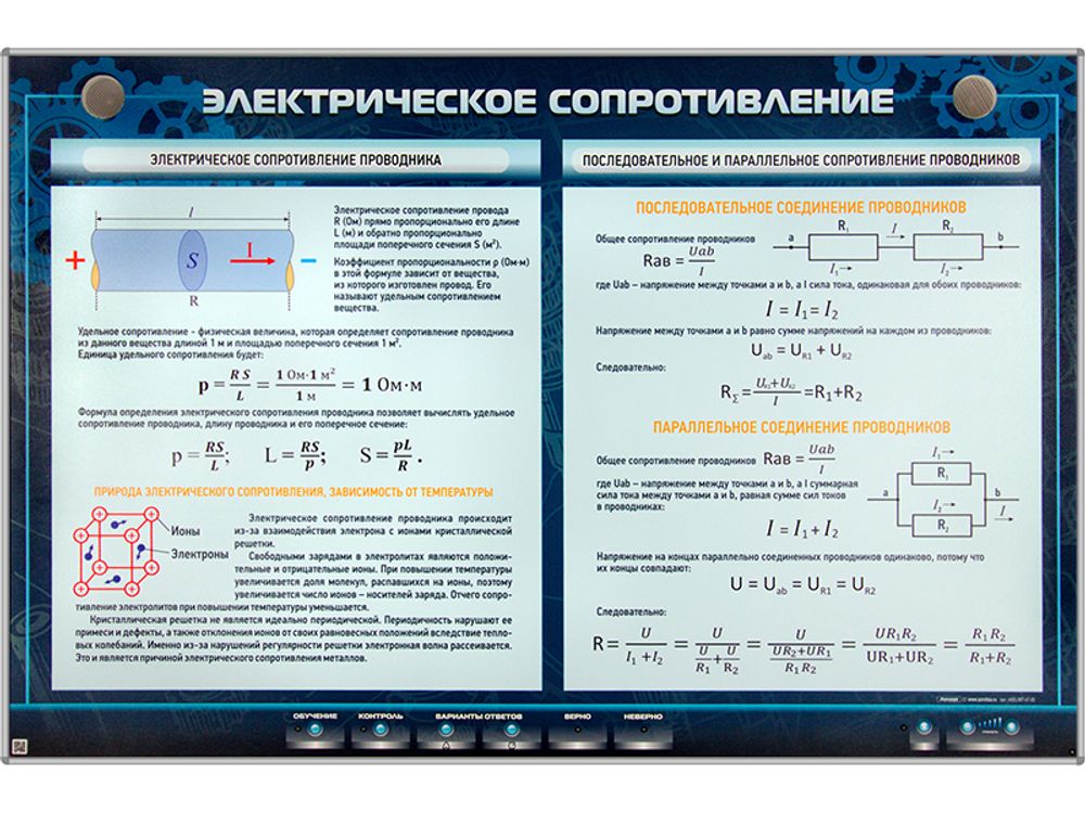 Электрифицированный стенд "Электрическое сопротивление" Электрифицированный стенд "Электрическое сопротивление"
