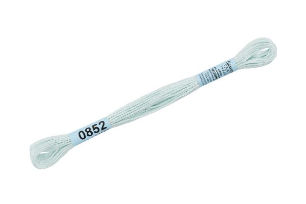 Мулине Gamma 100% хлопок, цв.0852 бл.голубой, 24 мотка по 8 метров