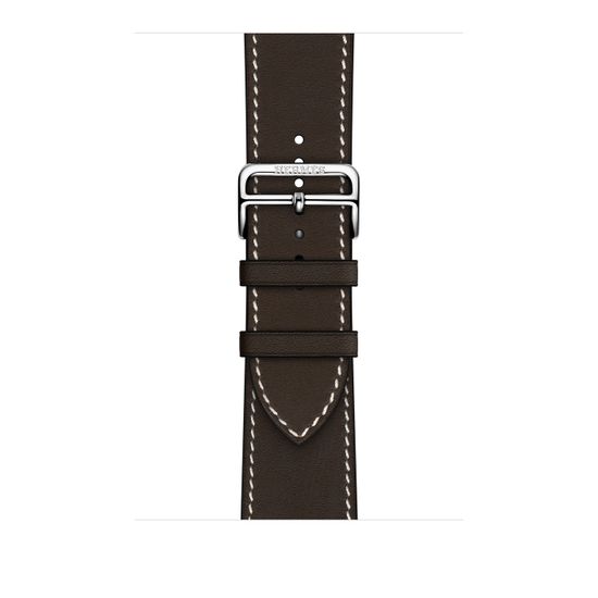 Apple Watch Hermès 45mm Silver Stainless Steel Case with Single Tour Deployment Buckle Ébène