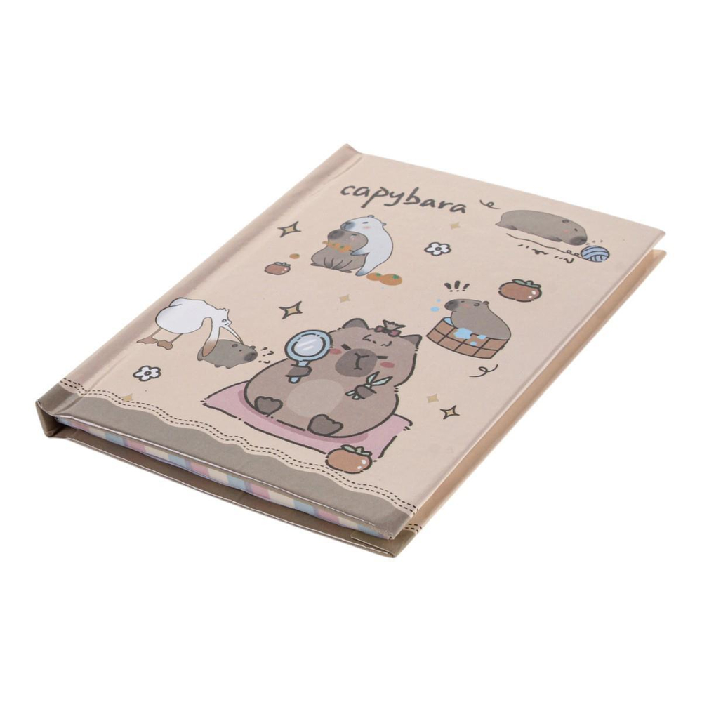 Блокнот "Капибара" в коробке с замком с вырубкой,11,5*14,5 см,48 л.