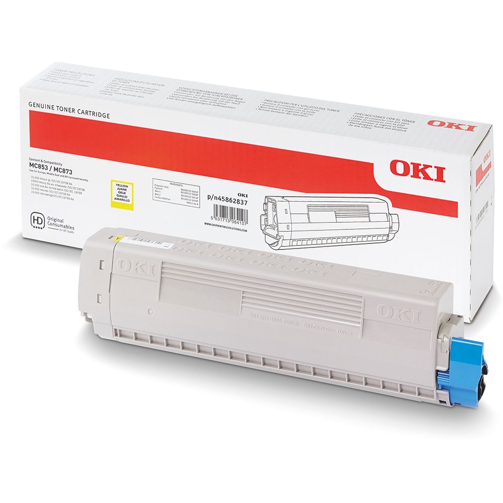 Тонер-картридж Oki MC853/MC873/MC883 yellow (7.3K) 45862849/45862837