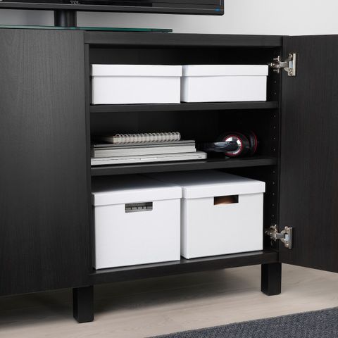 Ящик для хранения с крышкой IKEA TJENA (ТЬЕНА), Белый, 25x35x20 см