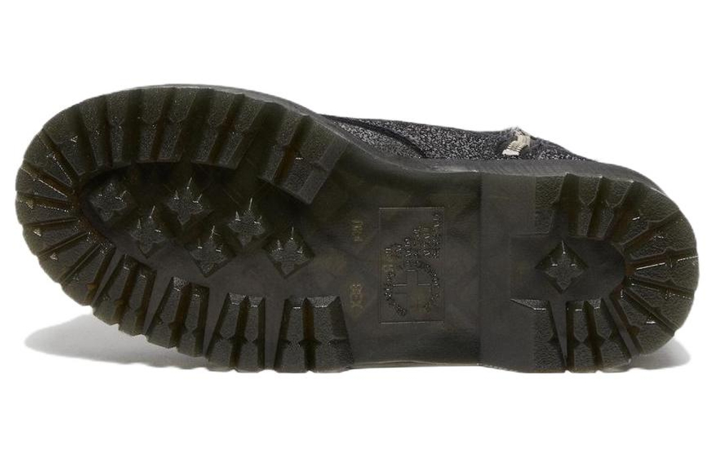 Dr. Martens Jadon Faux Fur Lined Metallic Leather Platform Boots "Black" Women"s