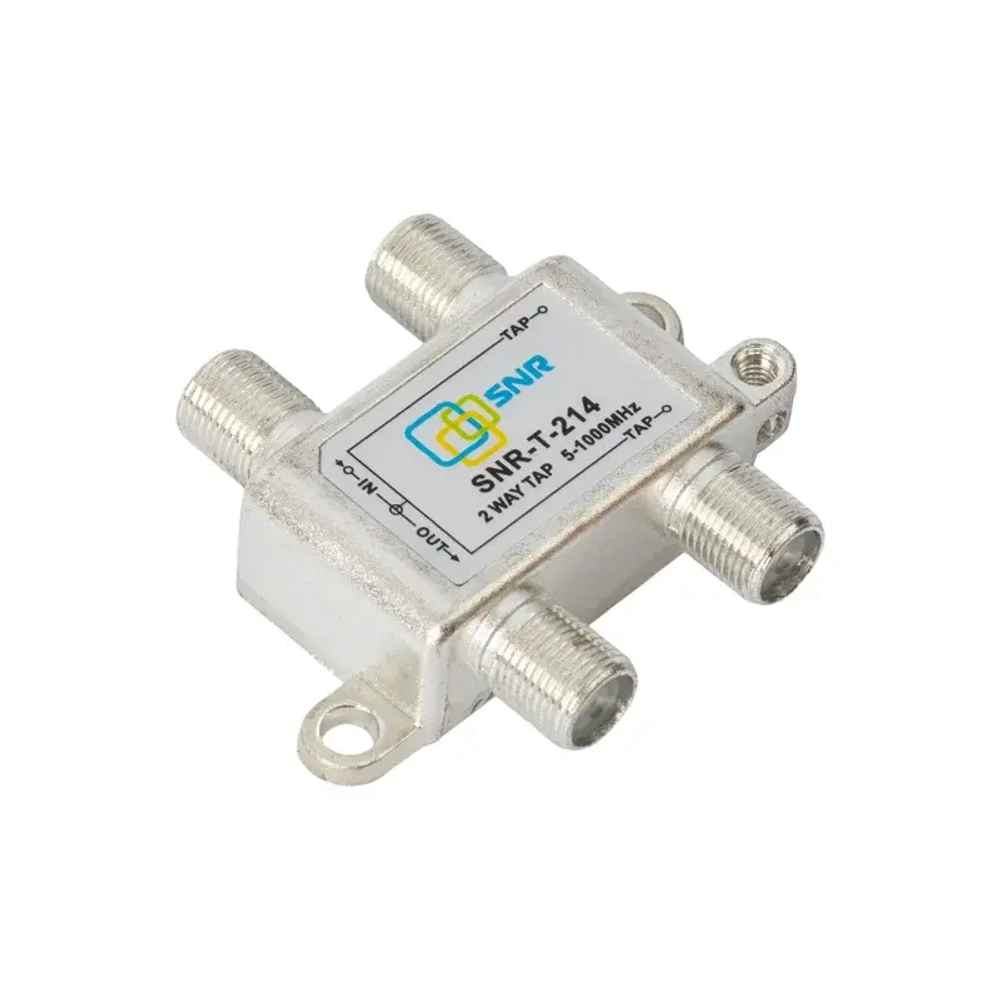 Ответвитель абонентский SNR-T-214 на 2 отвода, вносимое затухание IN-TAP 14dB.