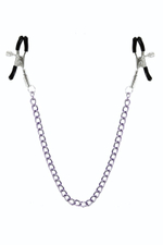 Зажимы для сосков с фиолетовой цепочкой Sweet Caress Nipple Chain (Цвет: фиолетовый)