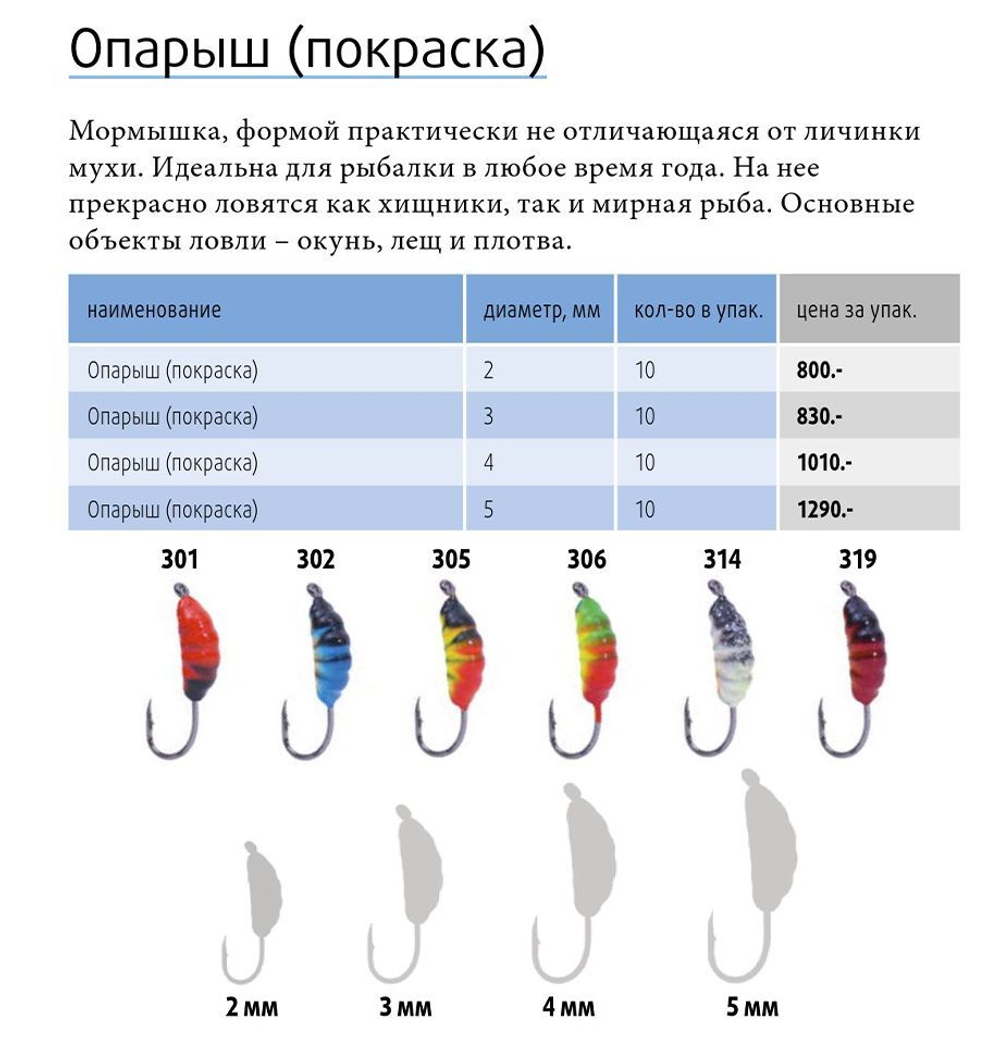 Мормышка вольфрамовая ОПАРЫШ, #314, 10 шт 0,36 г