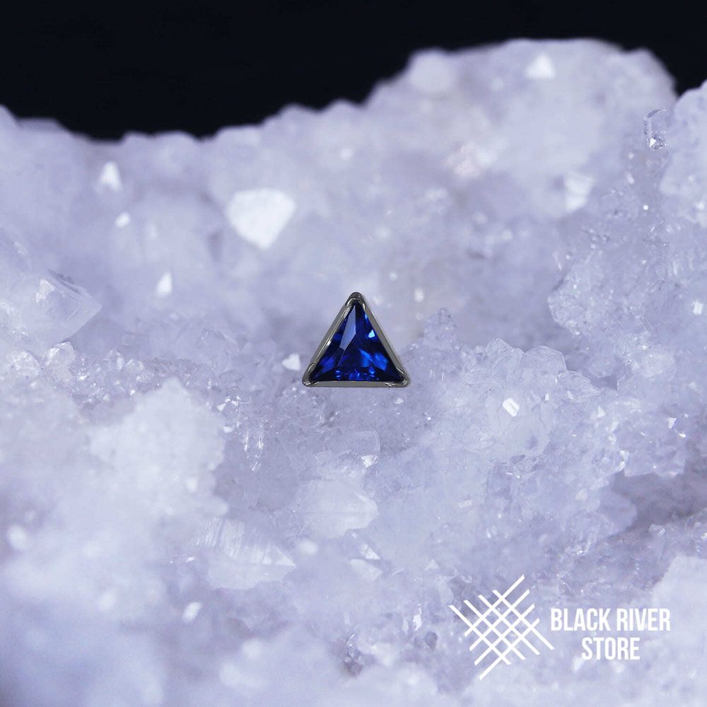 Equilateral Triangle Blue Corundum-