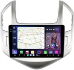 Магнитола для Chevrolet Cruze 1 2012-2015 (рамка серебро) - FarCar S500-TS20 монитор 9.5" 2K QLED на Android 14, Быстрейшая, CarPlay, 4G SIM-слот