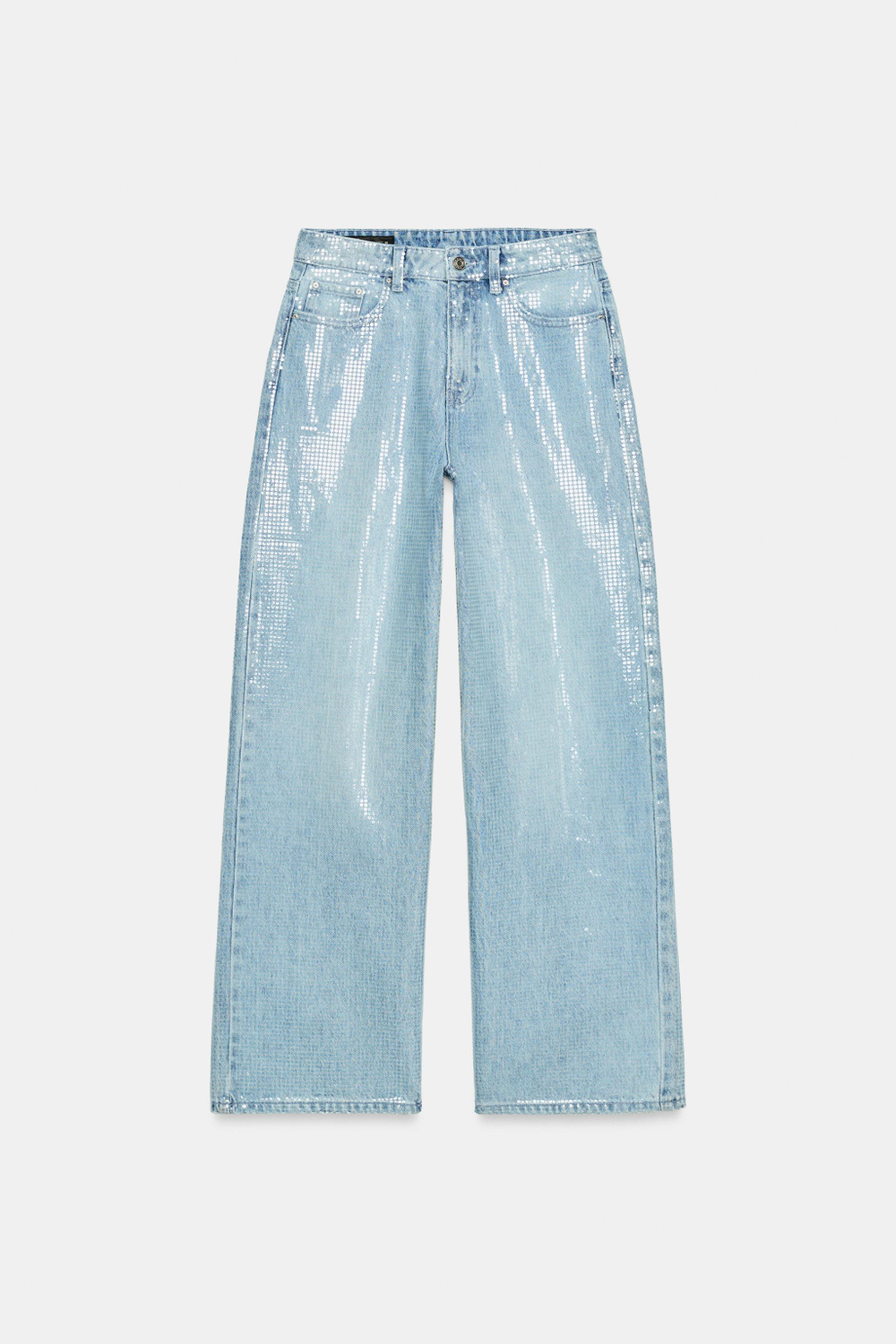ДЖИНСЫ Z1975 STRAIGHT С ПАЙЕТКАМИ И СРЕДНЕЙ ПОСАДКОЙ — ZARA