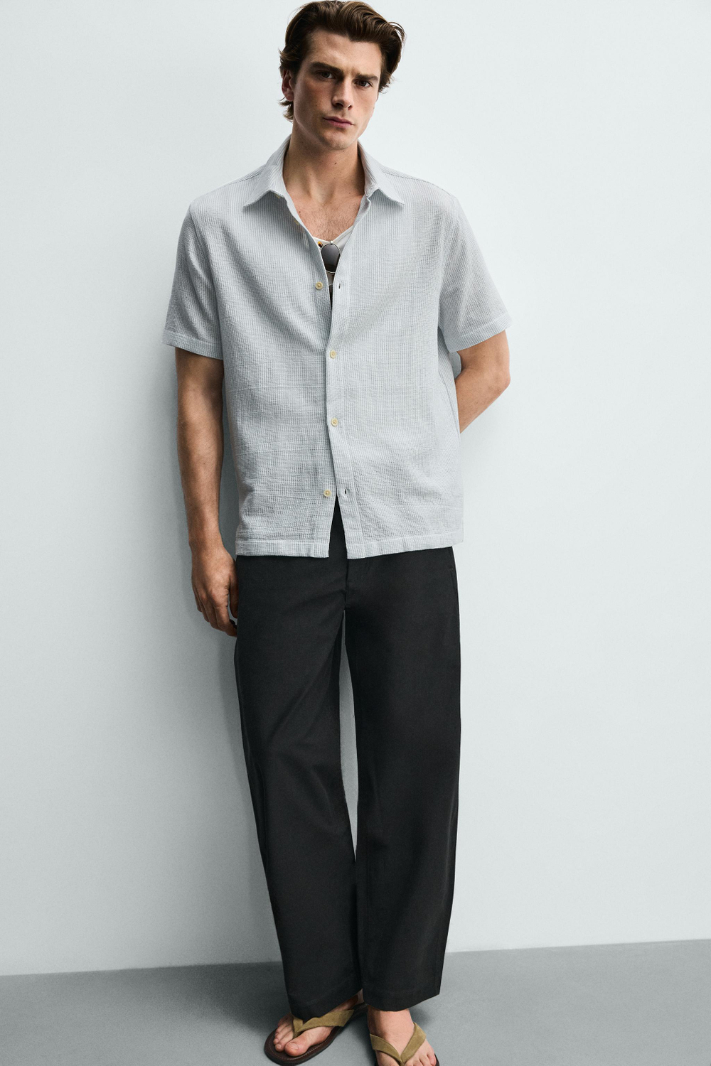 РУБАШКА REGULAR FIT ИЗ РЕЛЬЕФНОЙ ТКАНИ — ZARA · 3277/401