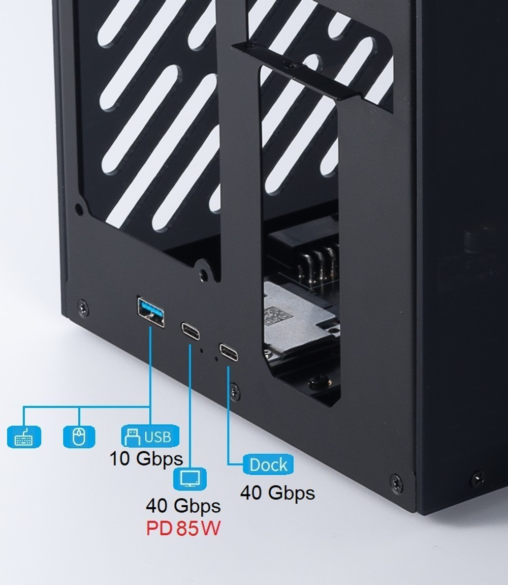 Внешний корпус для видеокарты Wikingoo D3-360 EGPU. Thunderbolt 3/4, USB4. + доп. питание Type-C