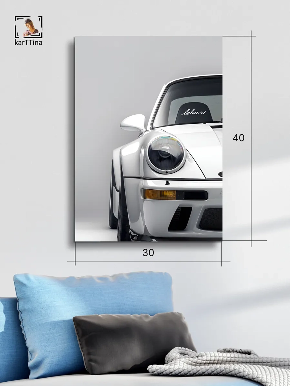 Картина на стену Porsche 964 30х40см 1шт.