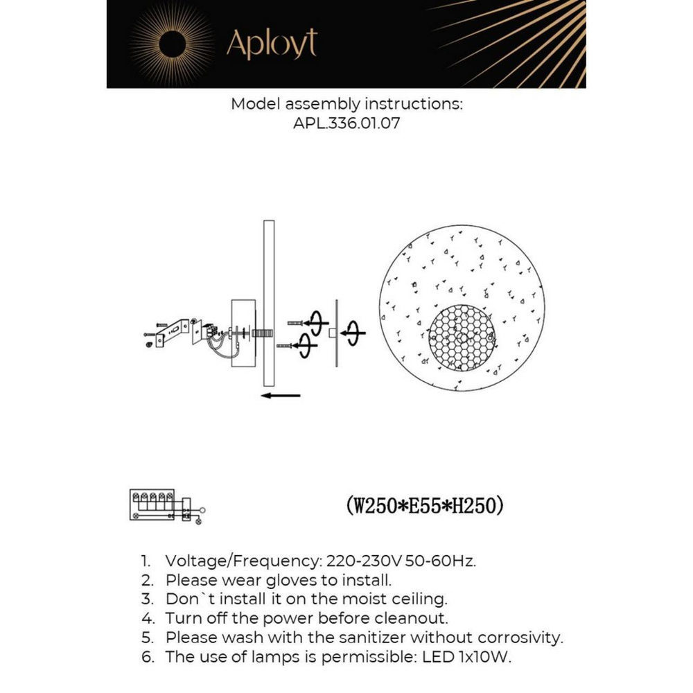 Настенный светодиодный светильник Aployt Eugenia APL.336.01.07