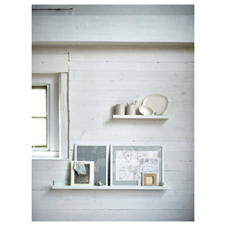 IKEA MOSSLANDA  (ИКЕА МОССЛАНДА)  -  Полка для фоторамок - белая 55 см