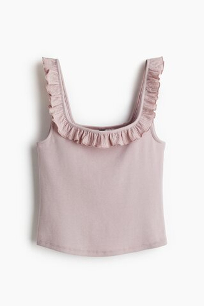 Топ без рукавов с оборкой — квадратный вырез - H&M