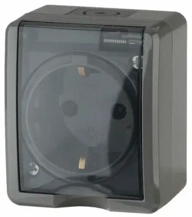 Розетка 1 м 2P+E IP54 11-2401-03  ЭРА , 16A-250В, ОУ, Эра Эксперт, серый Б0020713