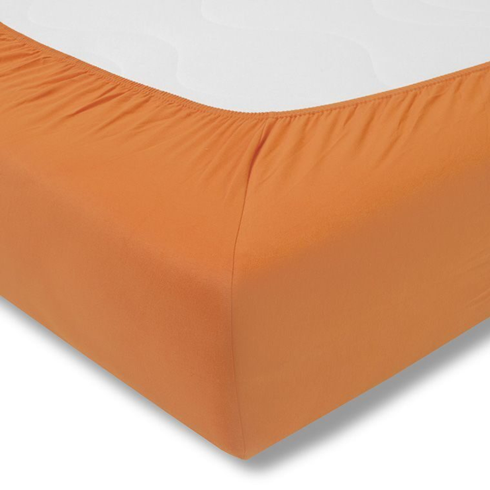 Простыня на резинке 200x200 Estella 360 orange оранжевая