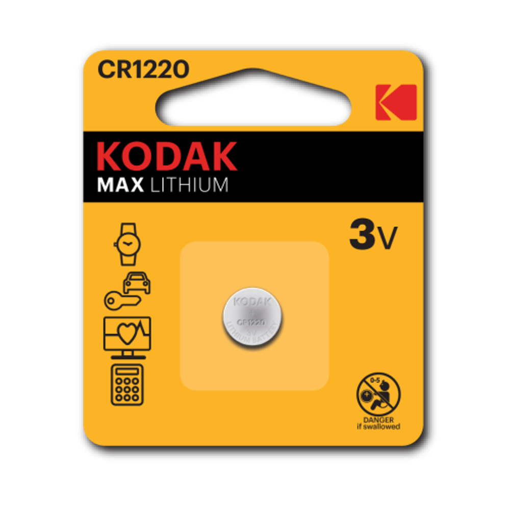 Батарейки Kodak CR1220-1BL MAX Lithium | Kodak