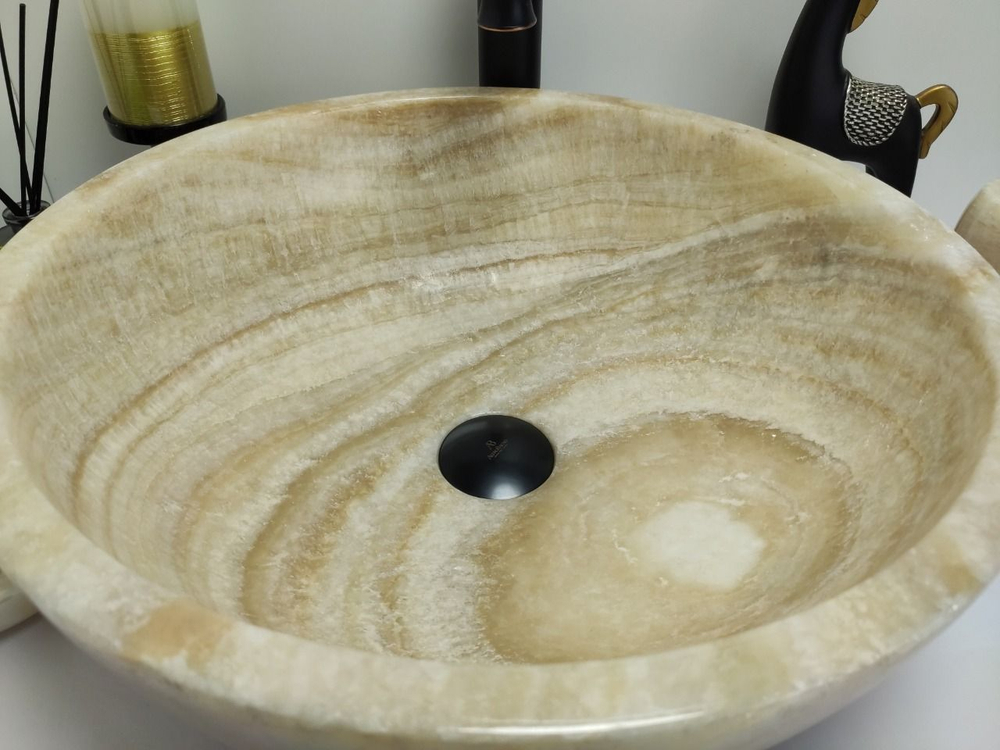 Раковина из оникса Bowl Yellow BO-60505 45x45x17 из натурального камня