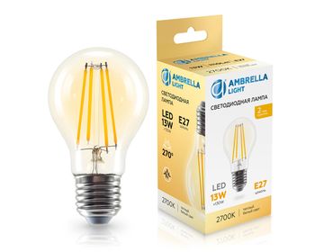Светодиодная лампа Лон Filament LED A60 13W E27 2700K 220-240V 601313 Bulbing Ambrella