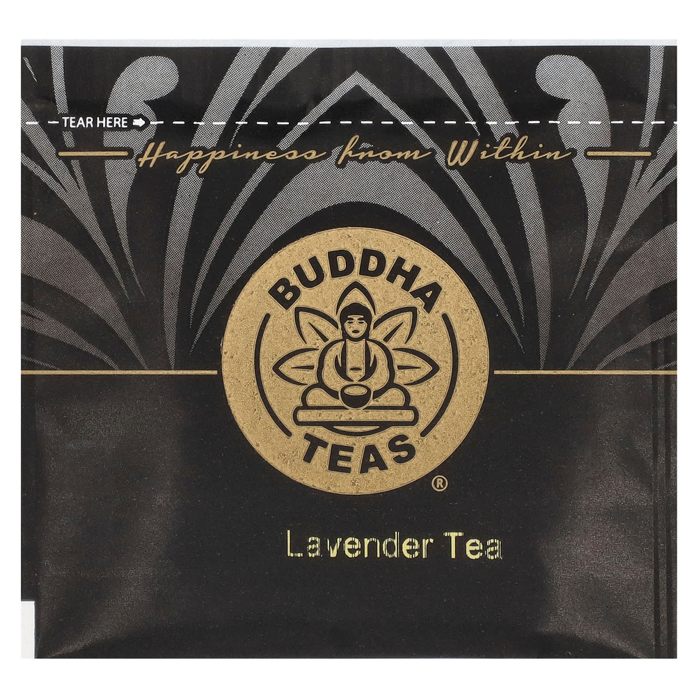 Buddha Teas, органический травяной чай, лаванда, без кофеина, 18 чайных пакетиков, 24 г (0,83 унции)